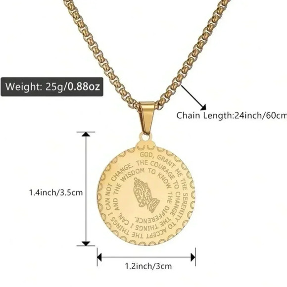 Serenity prayer chain pendant necklace​ - Picture 4 of 4